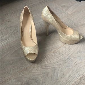 Gold sparkle stilettos